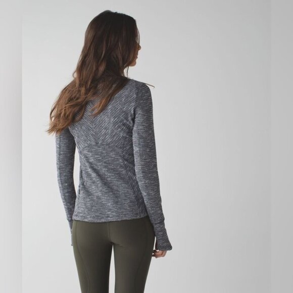 Lululemon Kanto Catch Me Long Sleeve Coco Pique Black & White — Size 4 - Picture 2 of 12